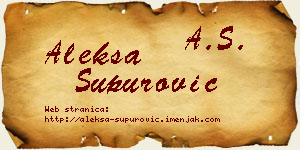 Aleksa Supurović vizit kartica